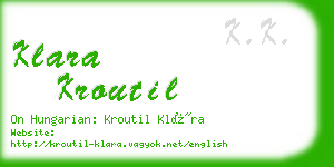 klara kroutil business card